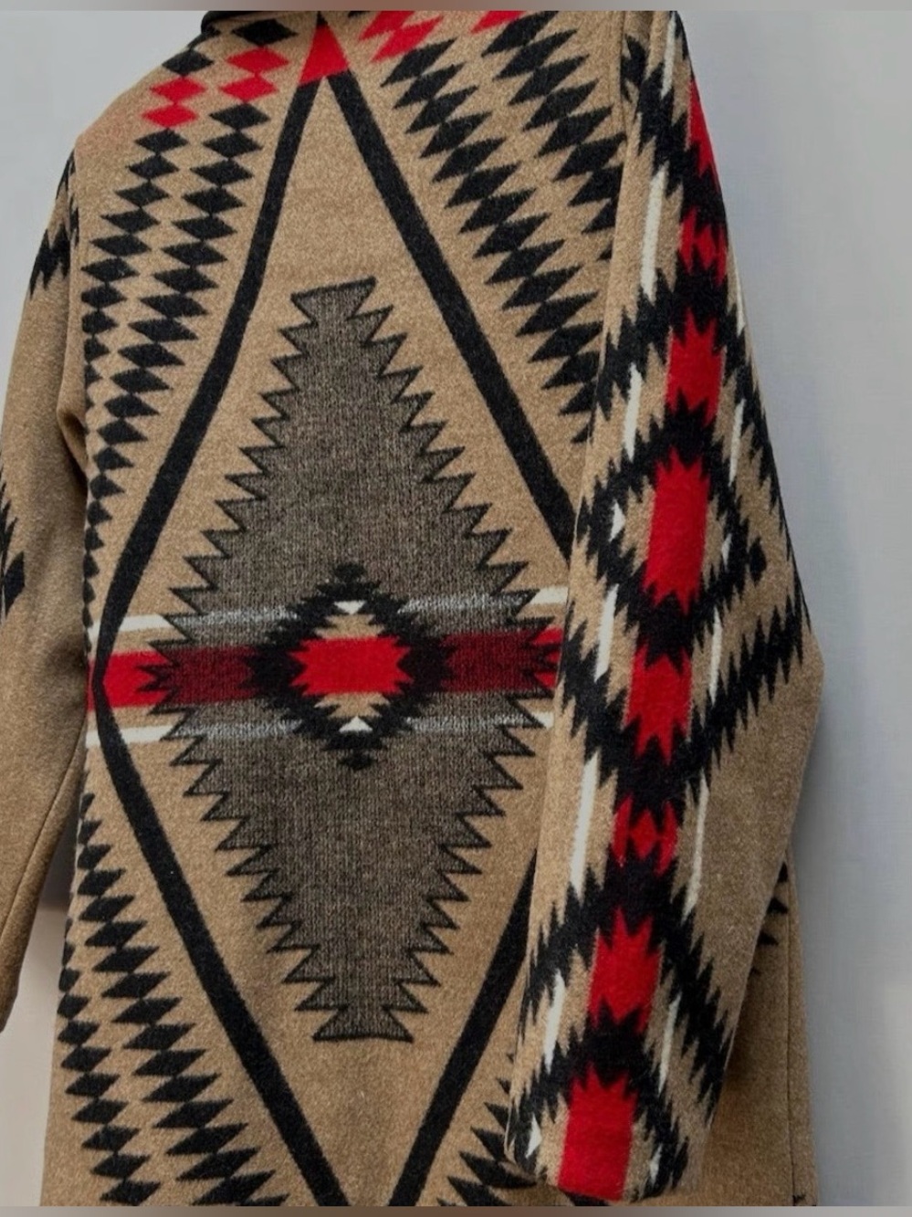 Pendleton Virgin Wool Aztec Tribal South Western Boho Blanket Coat